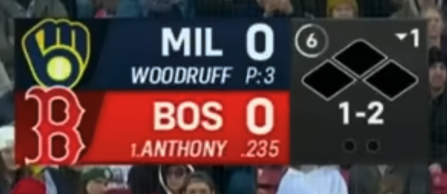New NESN scorebug 2026 Red Sox vs Brewers