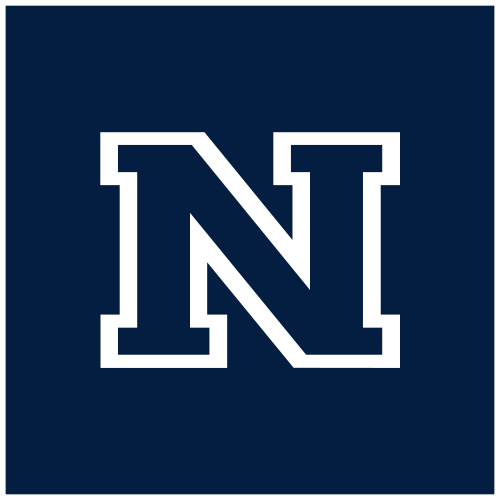Old University of Nevada Reno block N logo, white outlined N on navy