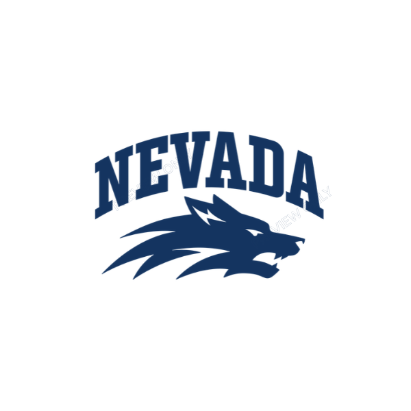 Nevada Wolf Pack new Nevada Wolf logo 2026, NEVADA arched wordmark above a navy wolf head
