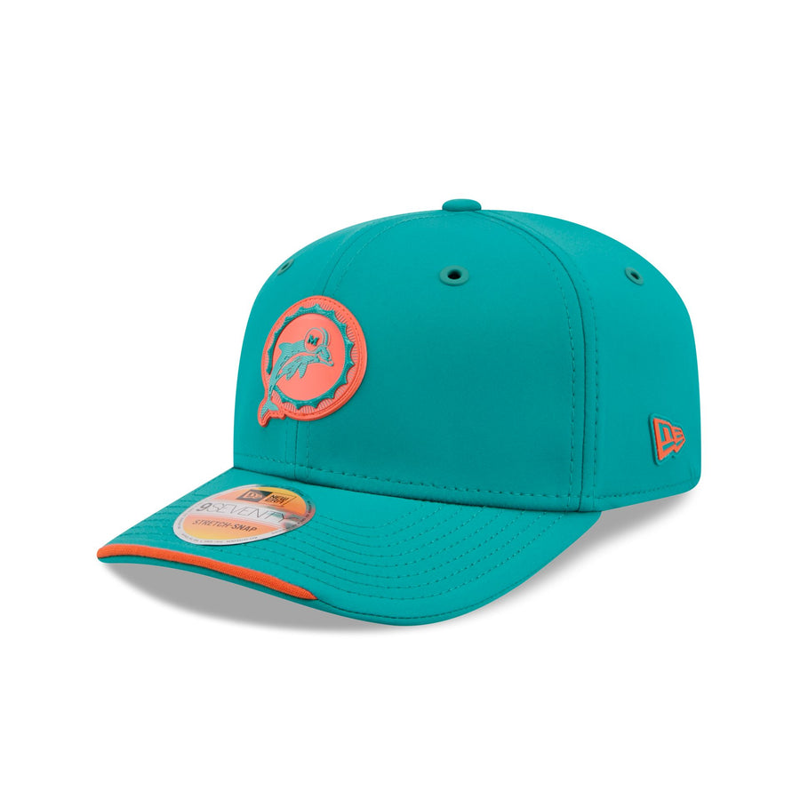 Miami Dolphins 2026 Sideline Historic 9SEVENTY Stretch-Snap throwback hat