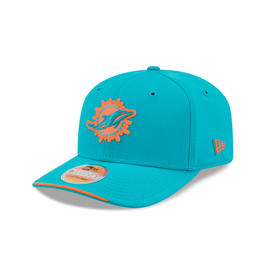 Miami Dolphins 2026 Sideline Primary 9SEVENTY Stretch-Snap hat