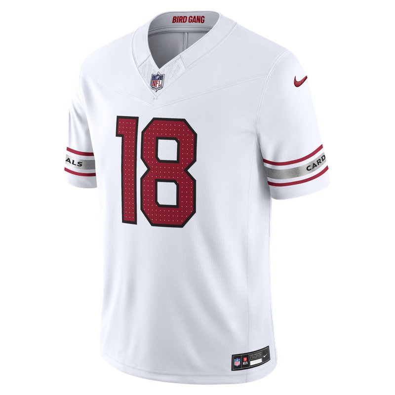 Arizona Cardinals white road jersey worn Sunday September 13, 2026 against the Chargers, from the ColorWay Sports NFL uniform tracker