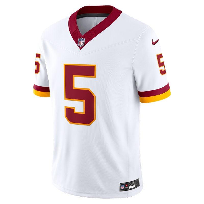 Washington Commanders white road jersey worn Sunday September 13, 2026 against the Eagles, from the ColorWay Sports NFL uniform tracker