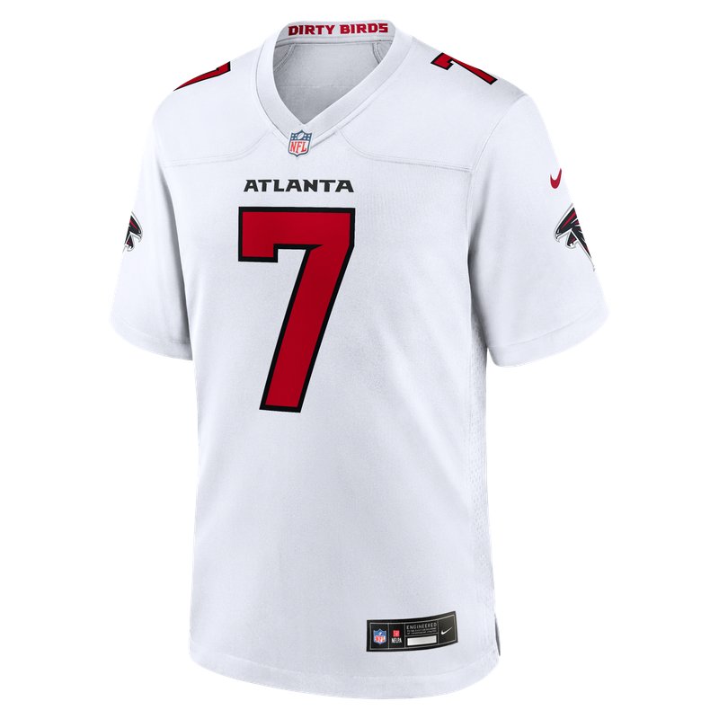 Atlanta Falcons white road jersey worn Sunday September 13, 2026 against the Steelers, from the ColorWay Sports NFL uniform tracker