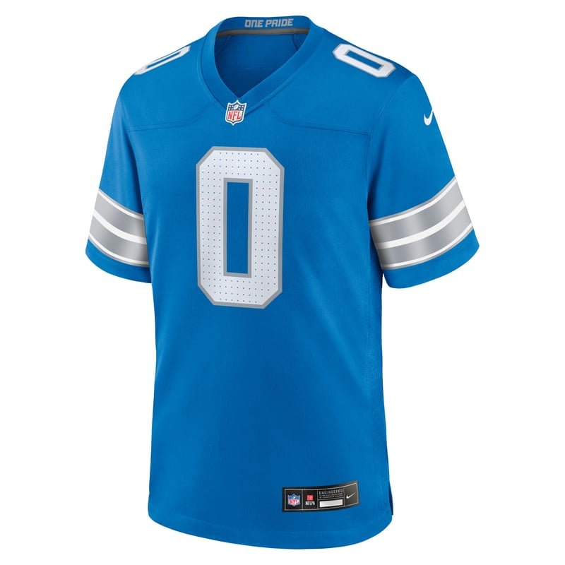 Detroit Lions honolulu blue home jersey worn Sunday September 13, 2026 against the Saints, from the ColorWay Sports NFL uniform tracker