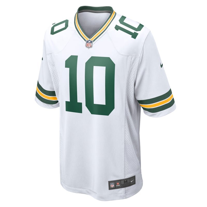 Green Bay Packers white road jersey worn Sunday September 13, 2026 against the Vikings, from the ColorWay Sports NFL uniform tracker
