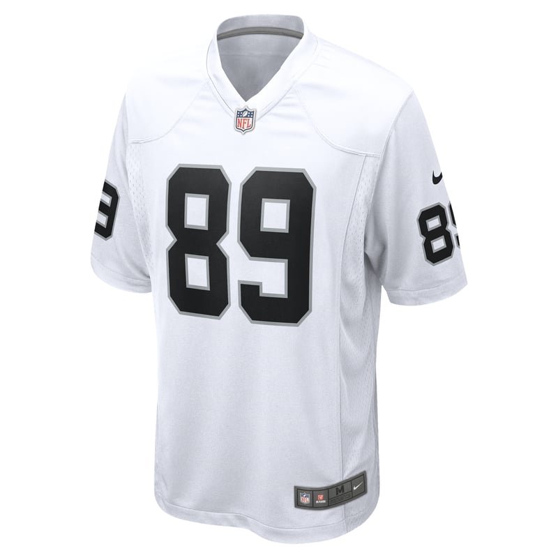 Las Vegas Raiders white road jersey, expected at New England in Week 5 of 2026