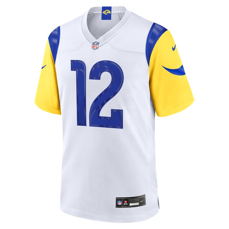 Los Angeles Rams white road jersey, projected at Denver in Week 3 of 2026