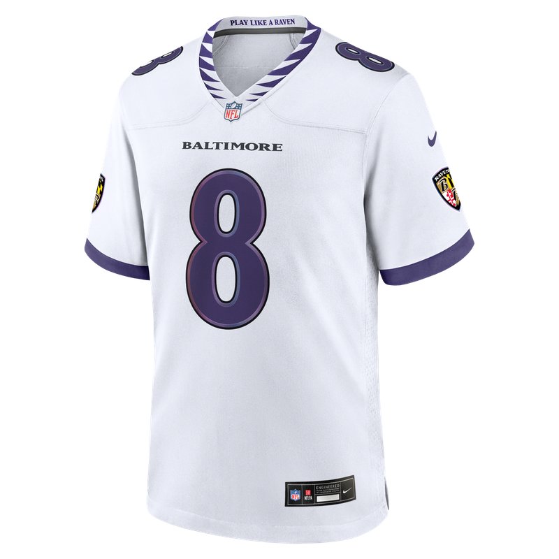 Baltimore Ravens white road jersey worn Sunday September 13, 2026 against the Colts, from the ColorWay Sports NFL uniform tracker