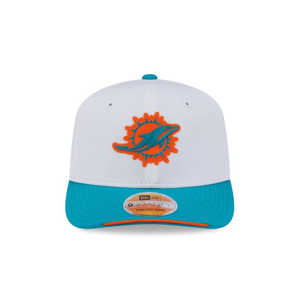 Miami Dolphins 2026 Sideline White 9SEVENTY Stretch-Snap hat
