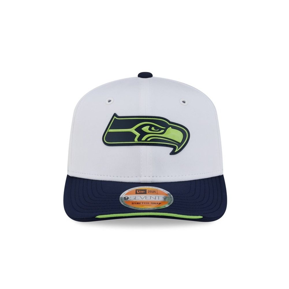Seattle Seahawks 2026 Sideline White 9SEVENTY Stretch-Snap hat