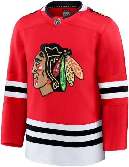 Chicago Blackhawks Home Red sweater worn October 15 2026 against the Jets, from the NHL daily uniform tracker