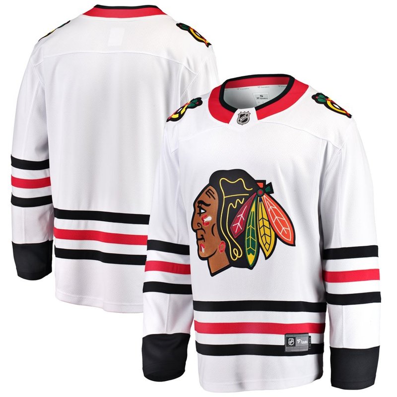 Chicago Blackhawks Road White sweater worn October 1 2026 against the Mammoth, from the NHL daily uniform tracker