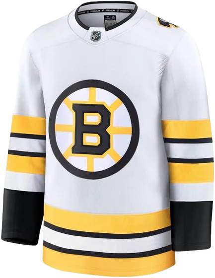 Boston Bruins Road White sweater worn October 16 2026 against the Ducks, from the NHL daily uniform tracker