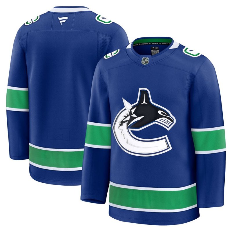 Vancouver Canucks Home Blue sweater worn October 1 2026 against the Oilers, from the NHL daily uniform tracker