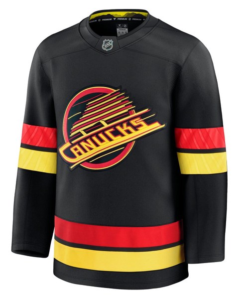 Vancouver Canucks Black Skate alternate jersey with the Flying Skate crest