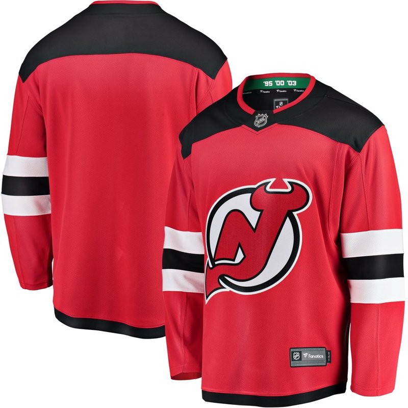 New Jersey Devils Home Red sweater worn October 1 2026 against the Flyers, from the NHL daily uniform tracker