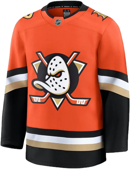 Anaheim Ducks Home Orange sweater worn October 16 2026 against the Bruins, from the NHL daily uniform tracker