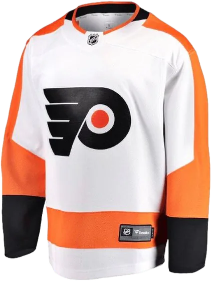 Philadelphia Flyers Road White sweater worn October 15 2026 against the Red Wings, from the NHL daily uniform tracker