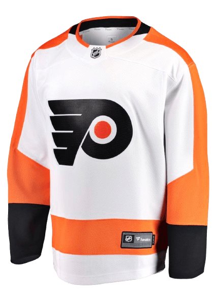 Philadelphia Flyers Road White sweater worn October 1 2026 against the Devils, from the NHL daily uniform tracker