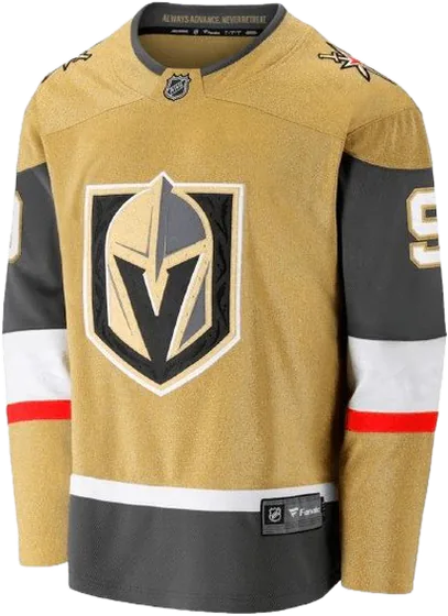 Vegas Golden Knights Home Gold sweater worn October 15 2026 against the Flames, from the NHL daily uniform tracker