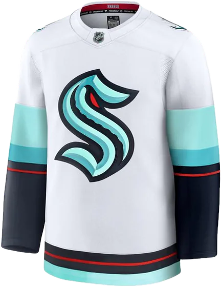 Seattle Kraken Road White sweater worn October 15 2026 against the Lightning, from the NHL daily uniform tracker