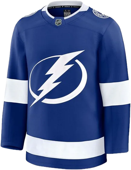Tampa Bay Lightning Home Blue sweater worn October 15 2026 against the Kraken, from the NHL daily uniform tracker