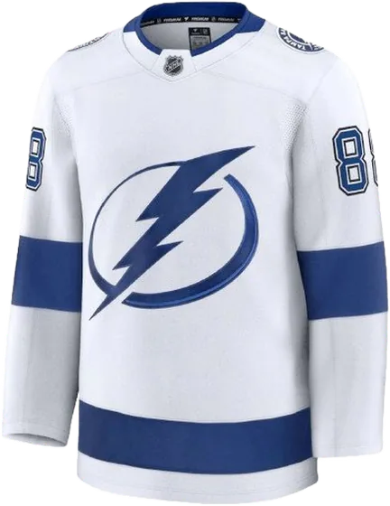Tampa Bay Lightning Road White sweater worn October 13 2026 against the Rangers, from the NHL daily uniform tracker