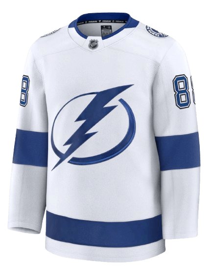 Tampa Bay Lightning Road White sweater worn October 1 2026 against the Rangers, from the NHL daily uniform tracker