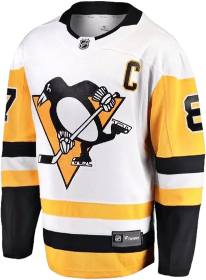 Pittsburgh Penguins Road White sweater worn October 16 2026 against the Avalanche, from the NHL daily uniform tracker