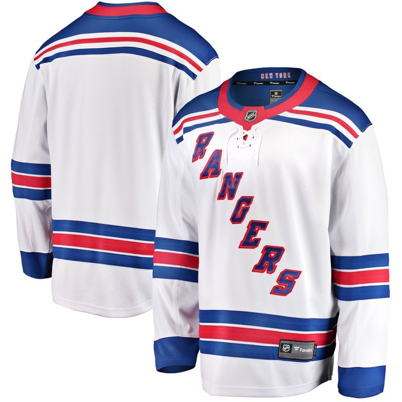 New York Rangers Road White sweater worn September 29 2026 against the Bruins, from the NHL daily uniform tracker