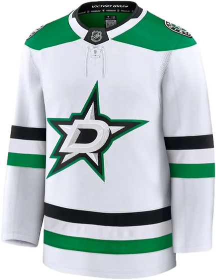 Dallas Stars Road White sweater worn October 14 2026 against the Avalanche, from the NHL daily uniform tracker