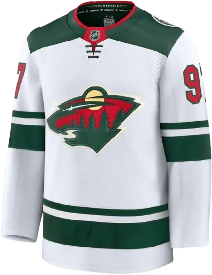 Minnesota Wild Road White sweater worn October 13 2026 against the Jets, from the NHL daily uniform tracker