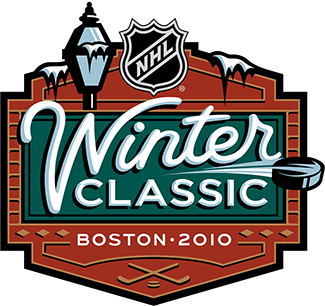 2010 NHL Winter Classic logo for Flyers at Bruins at Fenway Park with the green Fenway palette and stadium silhouette