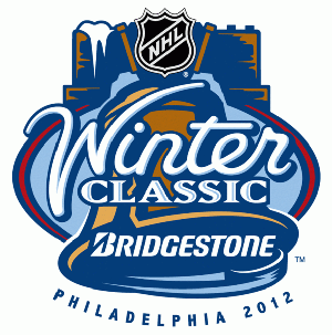 2012 NHL Winter Classic logo for Rangers at Flyers at Citizens Bank Park Philadelphia with Bridgestone title sponsor branding