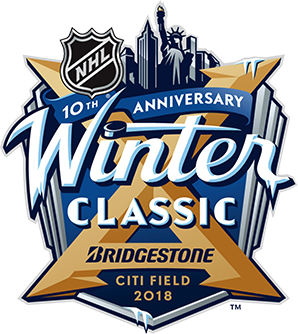 2018 NHL Winter Classic 10th Anniversary logo for Rangers at Sabres at Citi Field New York
