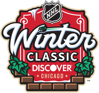 2025 NHL Winter Classic logo for Blues at Blackhawks at Wrigley Field Chicago second Wrigley Winter Classic