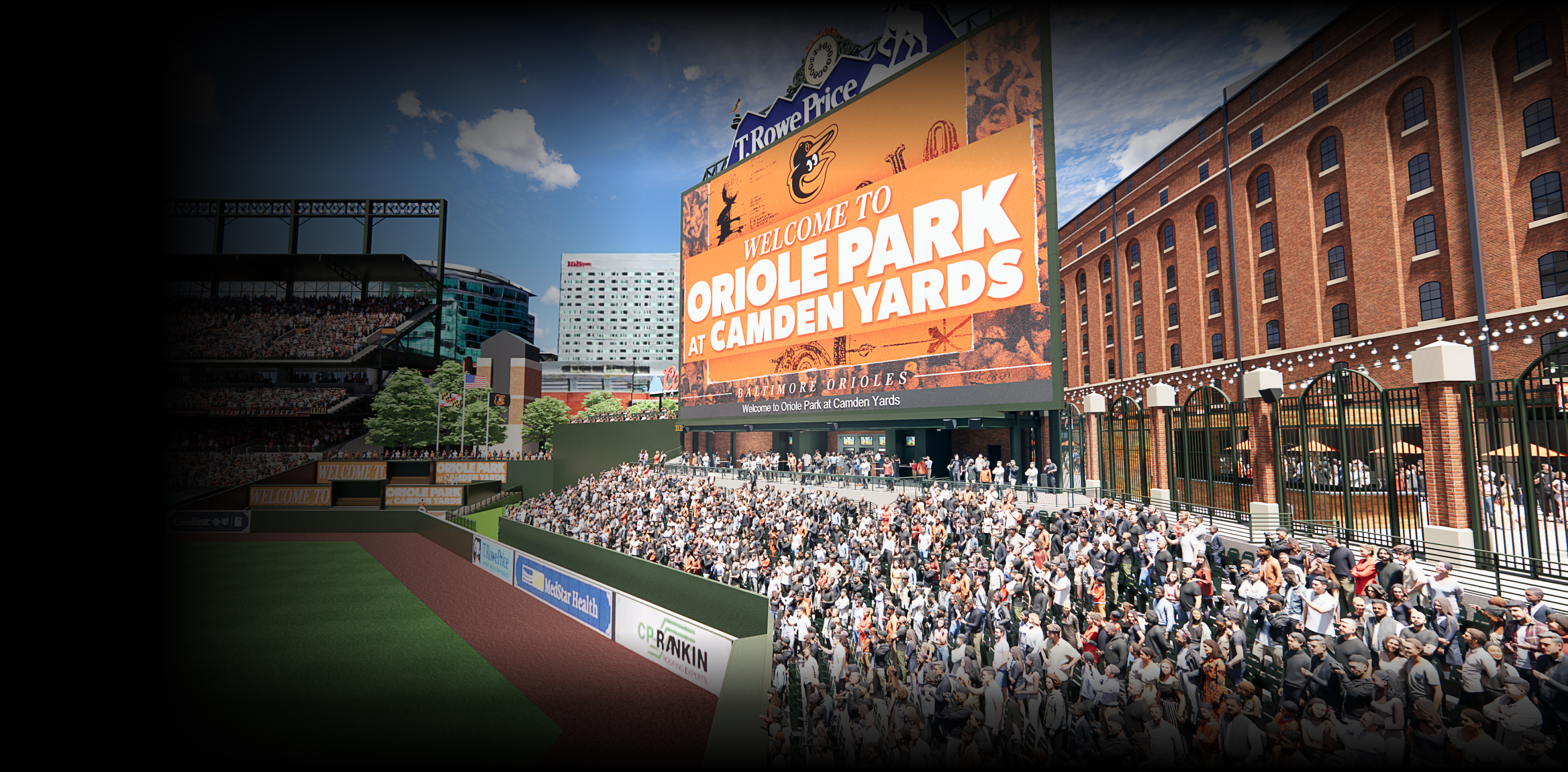 Camden Yards new videoboard from stadium seating