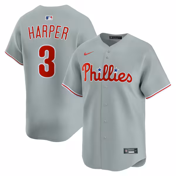 Bryce Harper Philadelphia Phillies road gray jersey