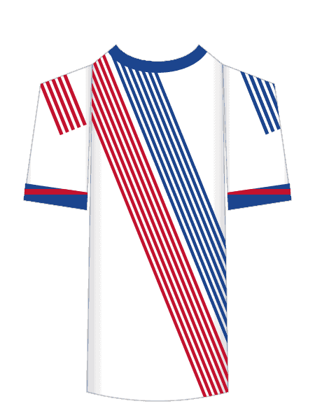 Crystal Palace white home shirt with the red and blue 1976 sash, worn against Man City on August 28 2026