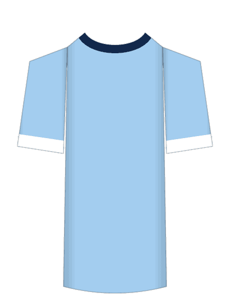 Nottingham Forest light blue third shirt colorway render, worn on its debut at Liverpool on August 29 2026