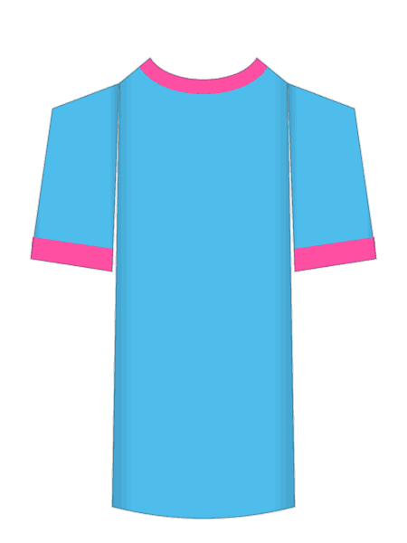 Fulham sky blue third shirt colorway render with neon pink trim, worn at Sunderland on August 30 2026