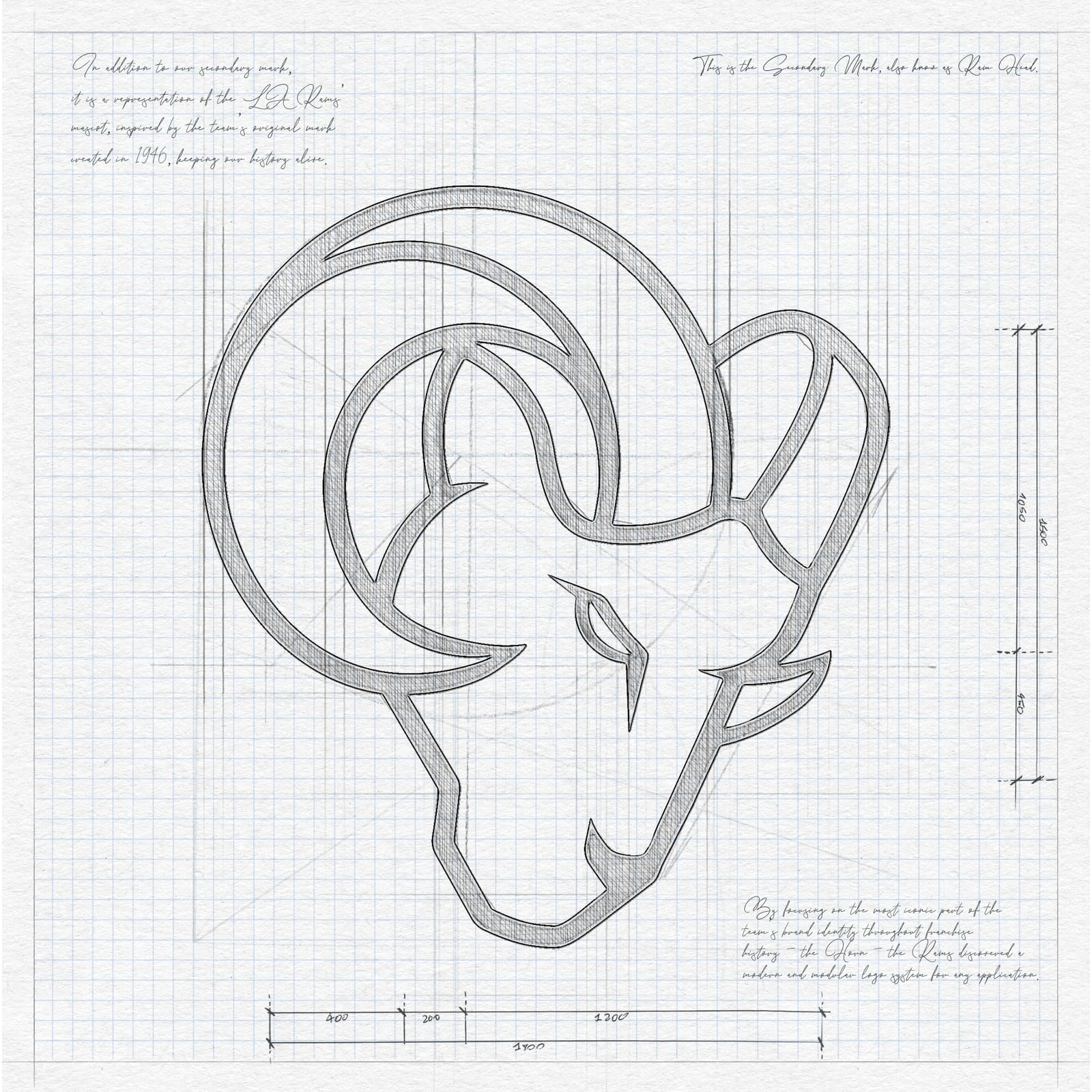 Los Angeles Rams new ram head secondary logo 2026 blueprint
