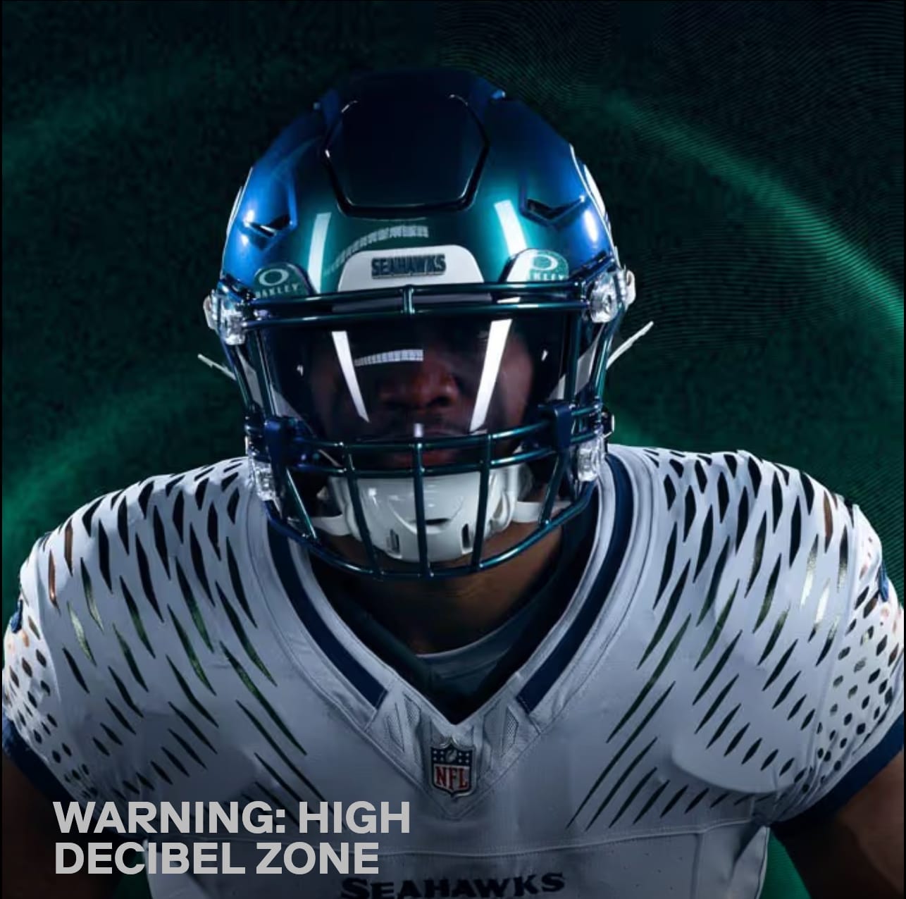 Seahawks rivalry jersey showing iridescent pattern detail similar to what the Ravens are rumored to use