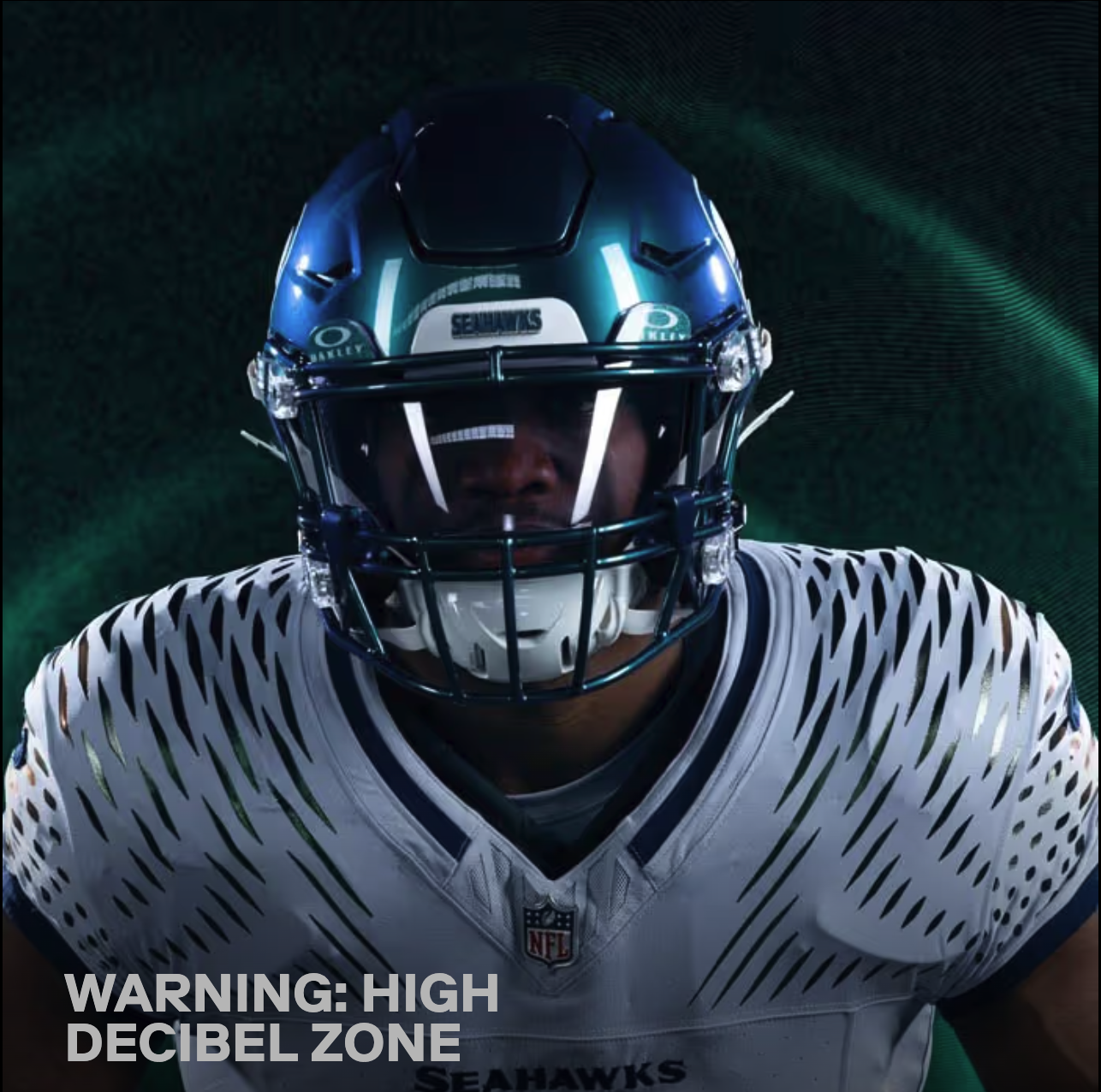 Seahawks rivalry jersey showing iridescent pattern detail similar to what the Ravens are rumored to use