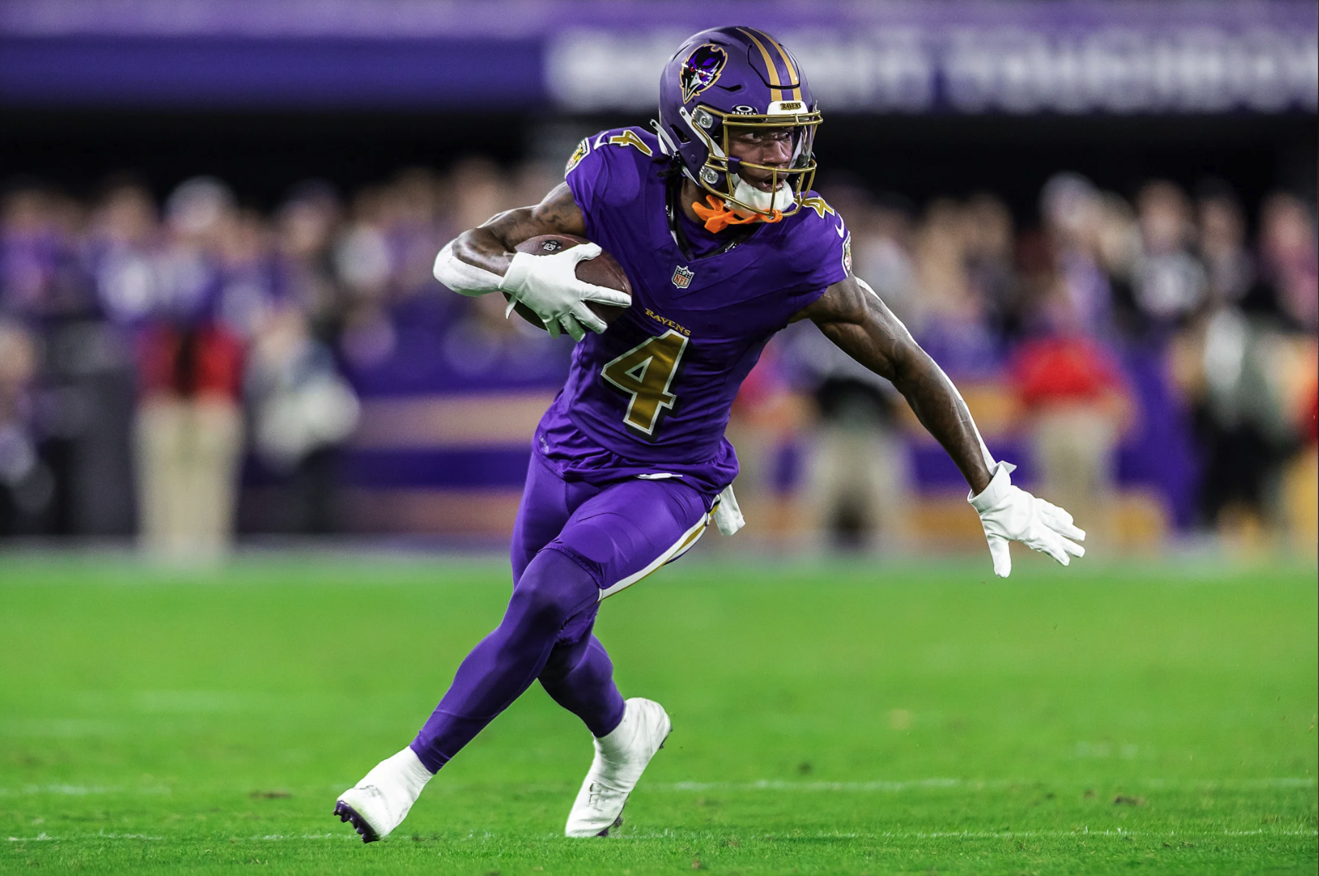 Baltimore Ravens 2024 purple uniform Zay Flowers Purple Rising