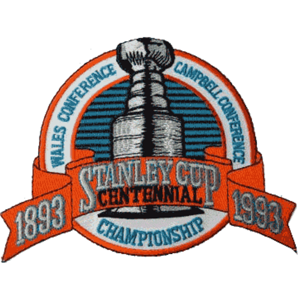 1993 Stanley Cup Centennial Championship logo with ribbon and trophy