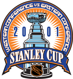 2001 Stanley Cup logo with sunburst rays around the trophy