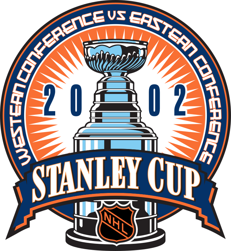 2002 Stanley Cup logo with sunburst rays around the trophy