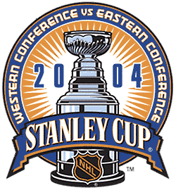 2004 Stanley Cup logo with sunburst rays around the trophy